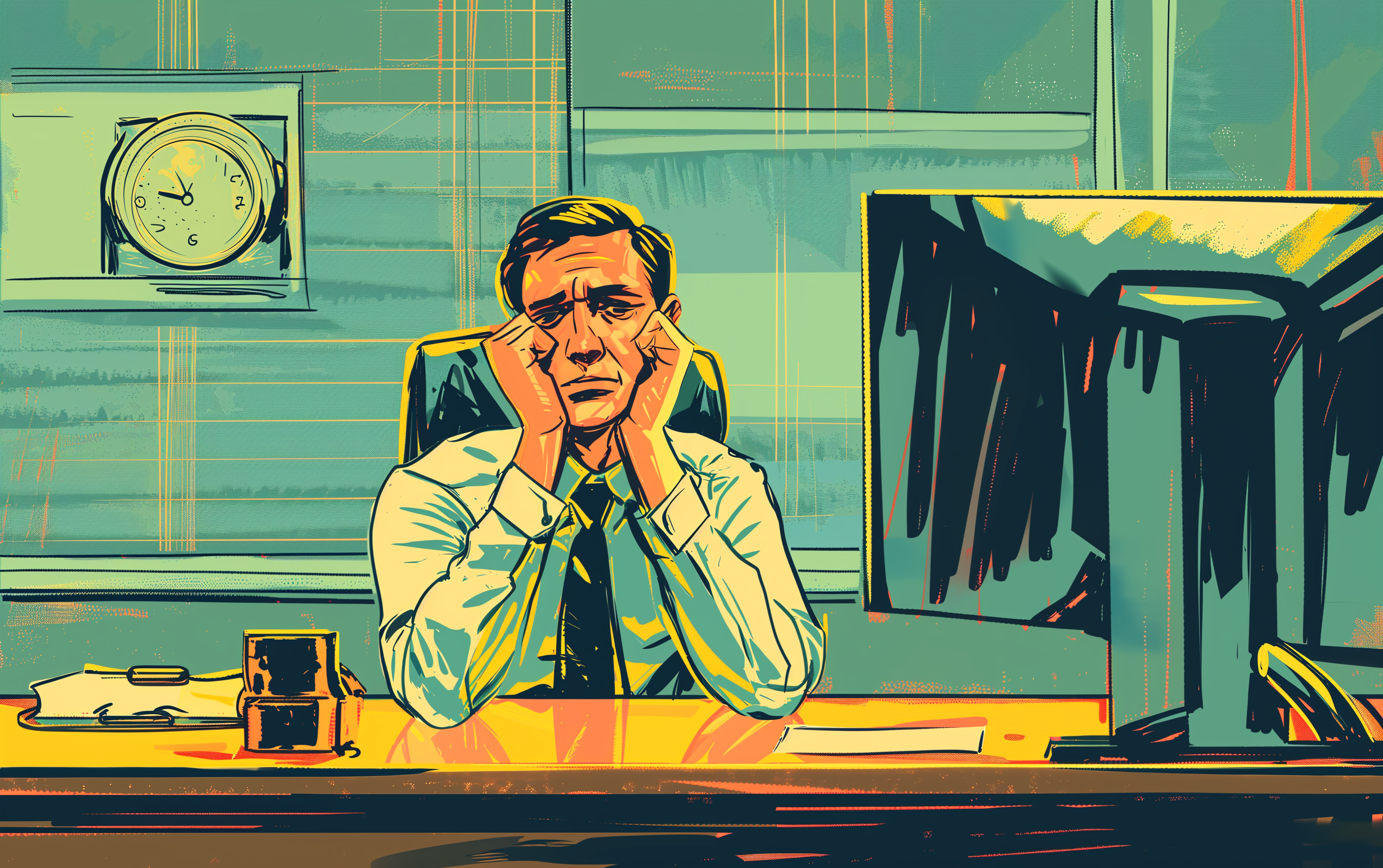 Frustrated business executive